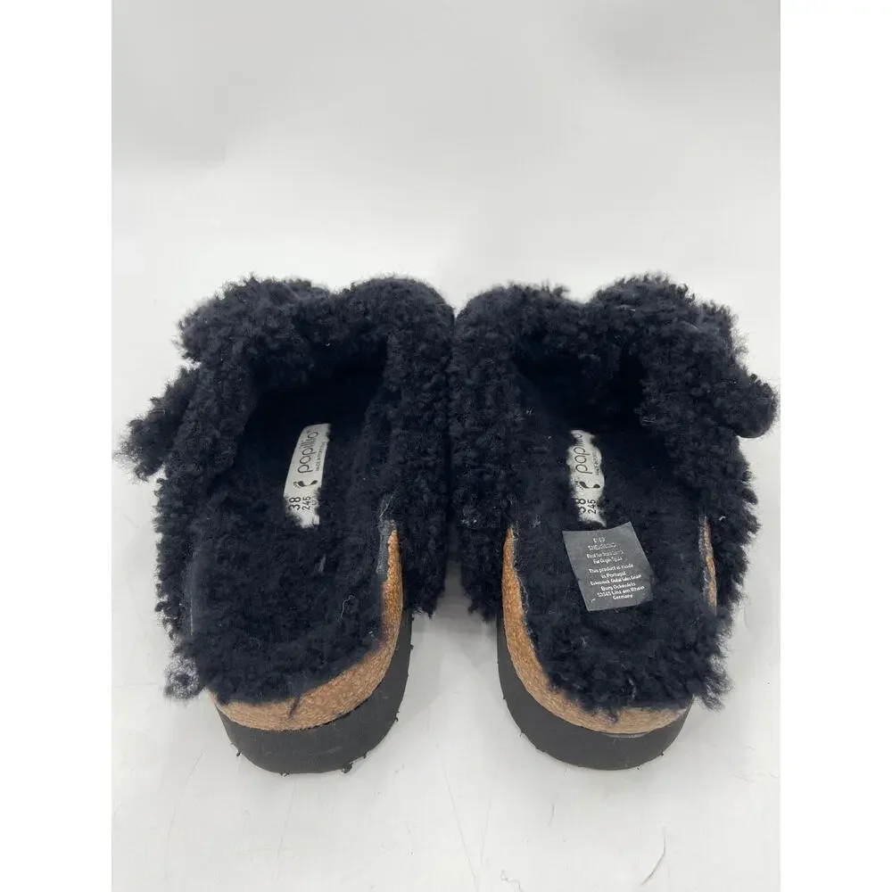Papillio by Birkenstock Arizona Big Buckle Genuine Shearling Slide Sandal 7 NWOB